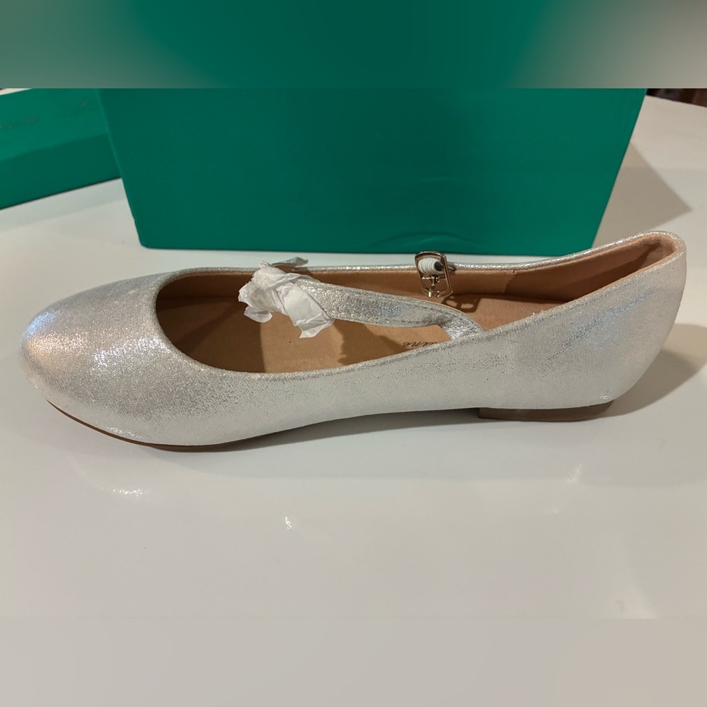 Lauren Lorraine Kids Silver Ballet Flats